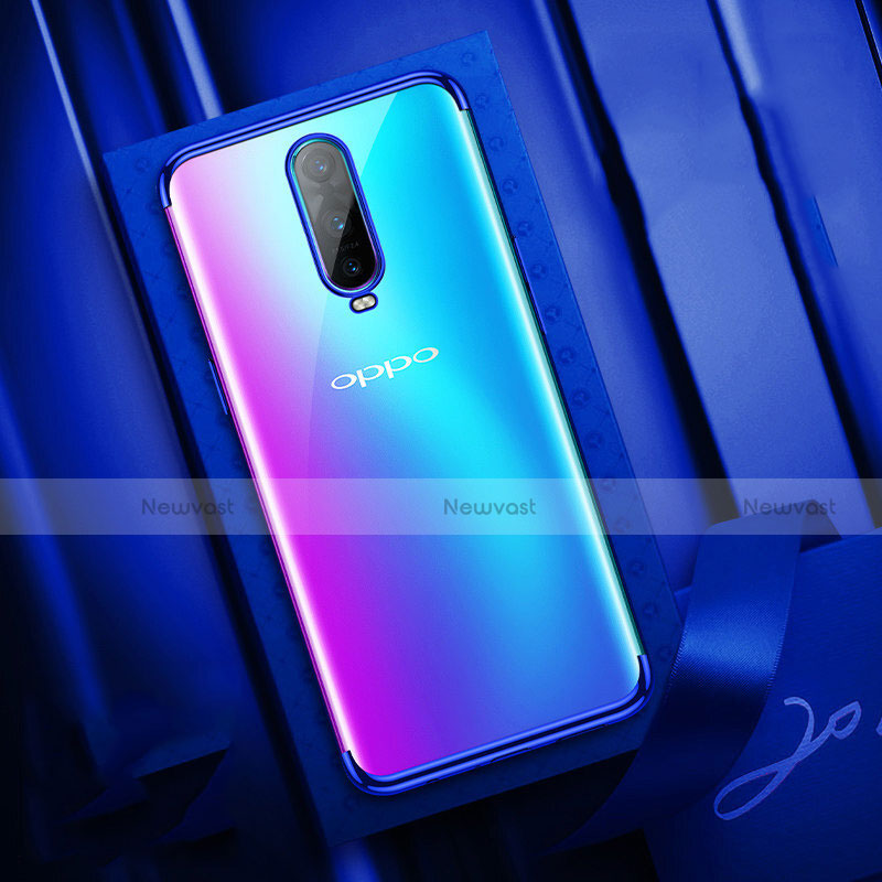 Ultra-thin Transparent TPU Soft Case Cover S04 for Oppo R17 Pro Blue