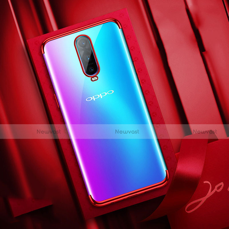 Ultra-thin Transparent TPU Soft Case Cover S04 for Oppo R17 Pro Red