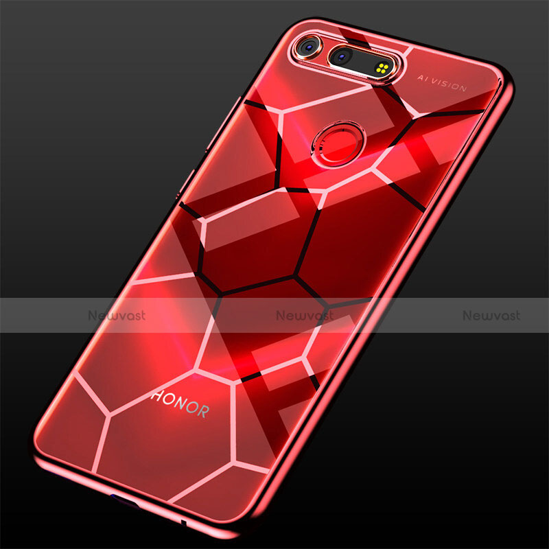 Ultra-thin Transparent TPU Soft Case Cover S05 for Huawei Honor V20 Red