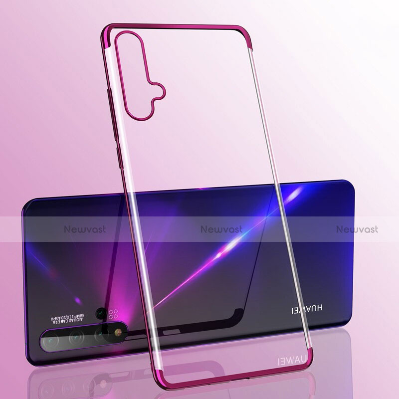 Ultra-thin Transparent TPU Soft Case Cover S05 for Huawei Nova 5 Purple