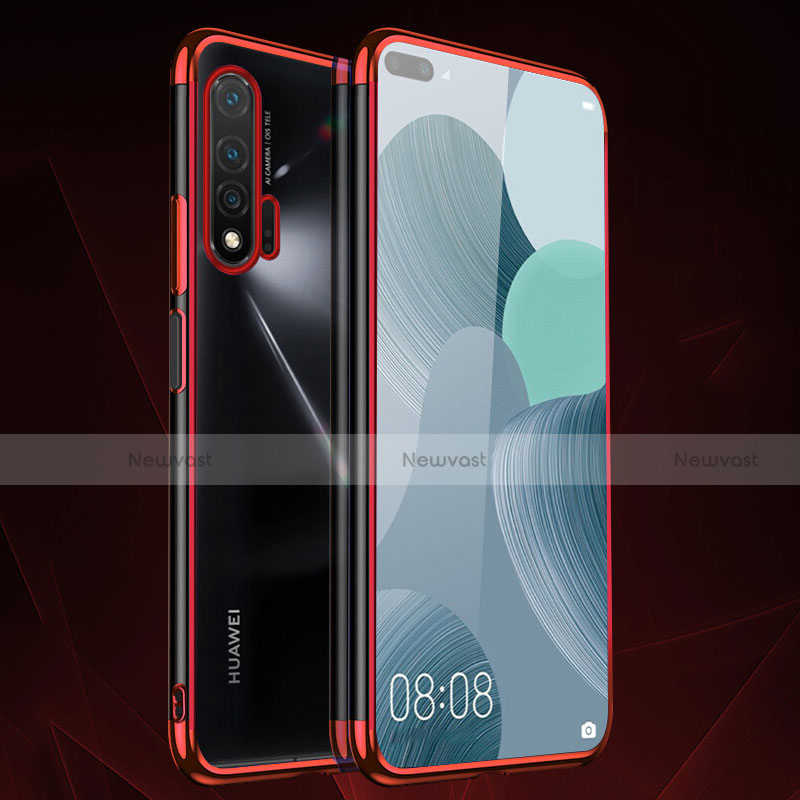 Ultra-thin Transparent TPU Soft Case Cover S05 for Huawei Nova 6 5G Red