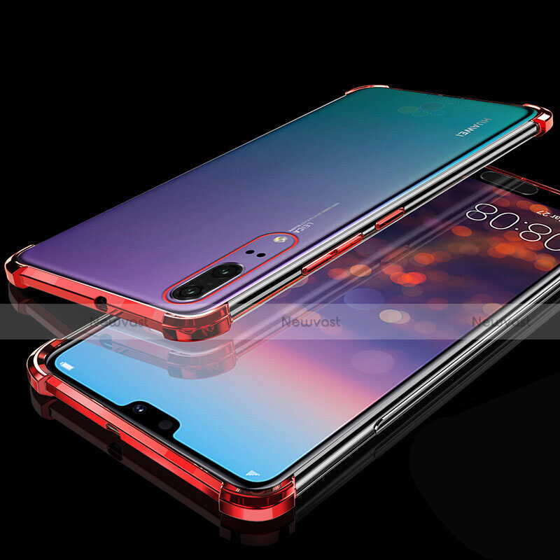 Ultra-thin Transparent TPU Soft Case Cover S05 for Huawei P20 Red