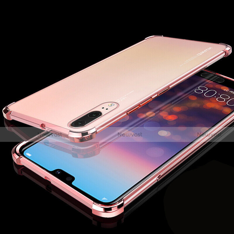 Ultra-thin Transparent TPU Soft Case Cover S05 for Huawei P20 Rose Gold