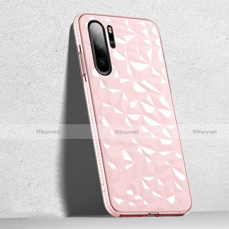 Ultra-thin Transparent TPU Soft Case Cover S05 for Huawei P30 Pro Pink