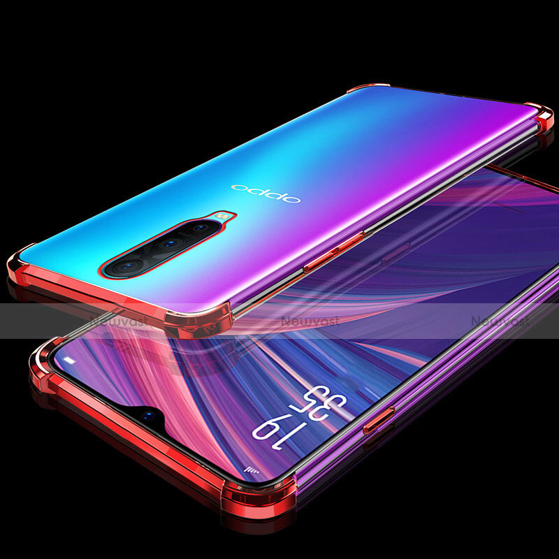 Ultra-thin Transparent TPU Soft Case Cover S05 for Oppo R17 Pro Red