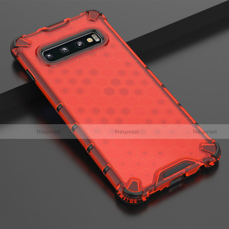 Ultra-thin Transparent TPU Soft Case Cover S05 for Samsung Galaxy S10 Red