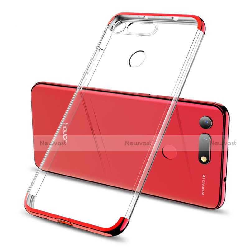 Ultra-thin Transparent TPU Soft Case Cover S06 for Huawei Honor V20 Red