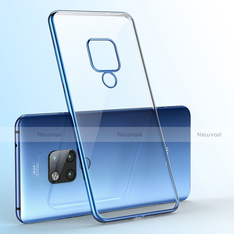 Ultra-thin Transparent TPU Soft Case Cover S06 for Huawei Mate 20 X 5G Blue