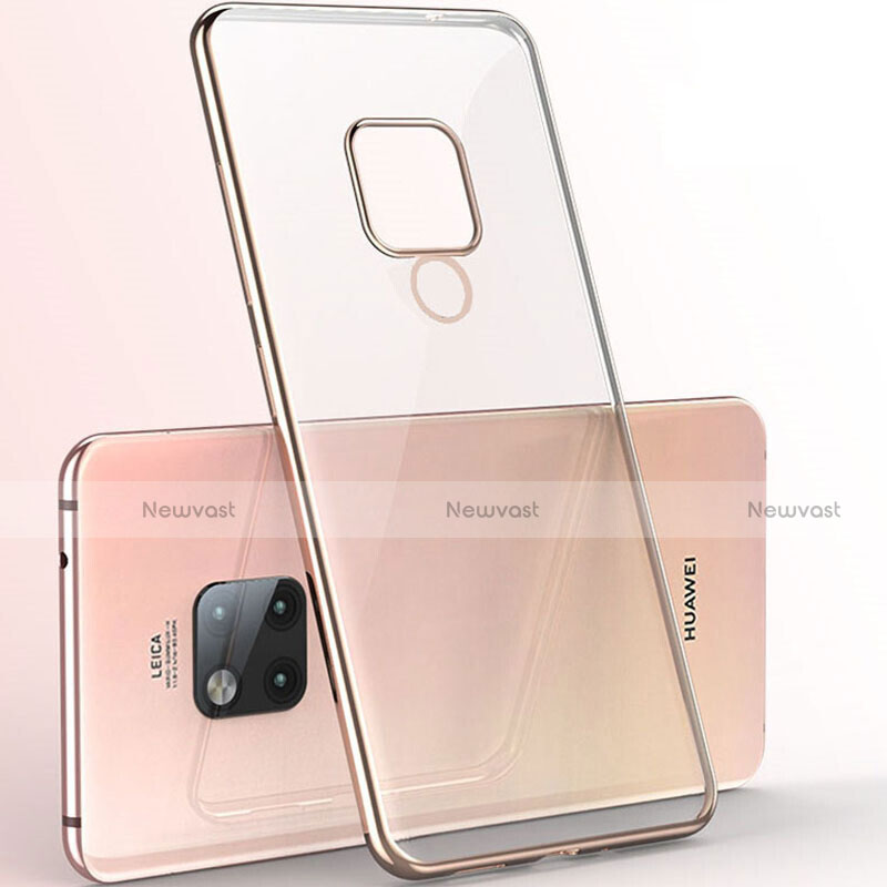 Ultra-thin Transparent TPU Soft Case Cover S06 for Huawei Mate 20 X 5G Gold