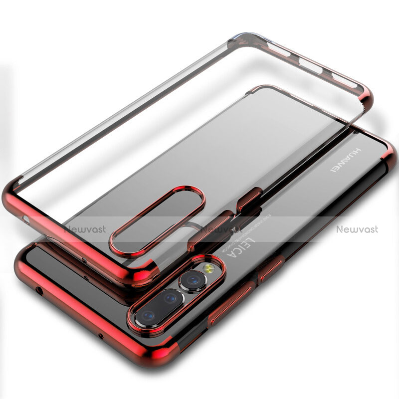 Ultra-thin Transparent TPU Soft Case Cover S06 for Huawei P20 Pro Red