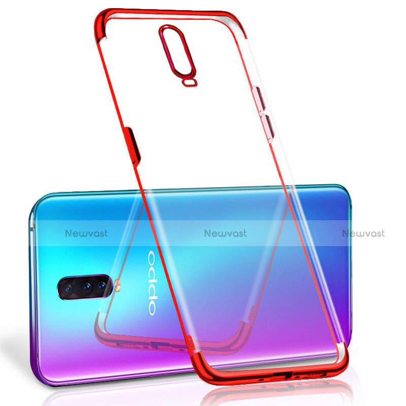 Ultra-thin Transparent TPU Soft Case Cover S06 for Oppo R17 Pro Red