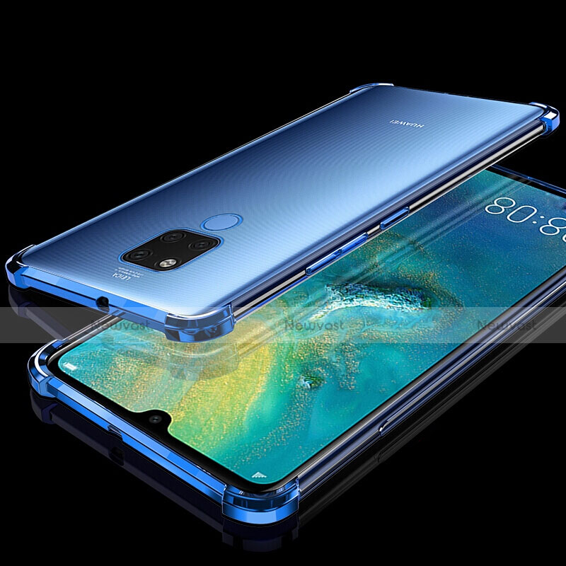 Ultra-thin Transparent TPU Soft Case Cover S07 for Huawei Mate 20 X 5G Blue