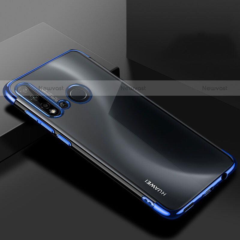 Ultra-thin Transparent TPU Soft Case Cover S07 for Huawei P20 Lite (2019) Blue