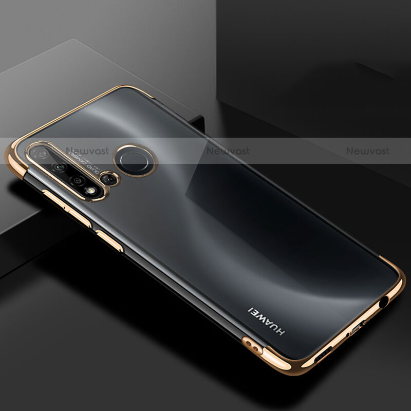 Ultra-thin Transparent TPU Soft Case Cover S07 for Huawei P20 Lite (2019) Gold