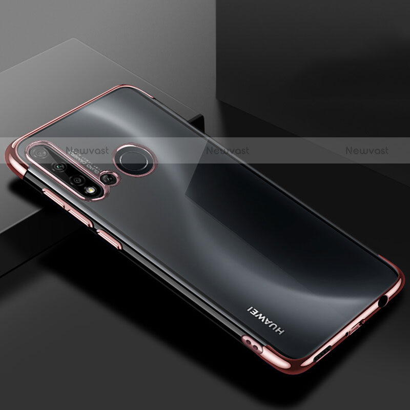 Ultra-thin Transparent TPU Soft Case Cover S07 for Huawei P20 Lite (2019) Rose Gold