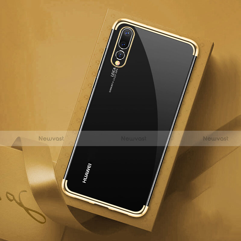 Ultra-thin Transparent TPU Soft Case Cover S07 for Huawei P20 Pro Gold