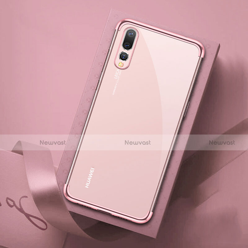 Ultra-thin Transparent TPU Soft Case Cover S07 for Huawei P20 Pro Pink