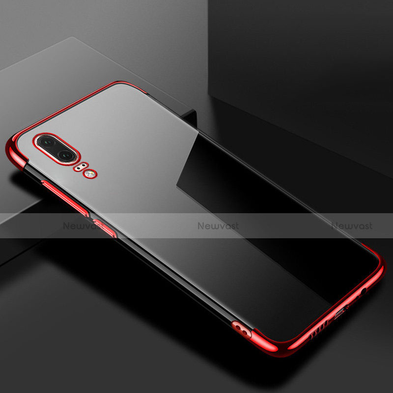 Ultra-thin Transparent TPU Soft Case Cover S07 for Huawei P20 Red