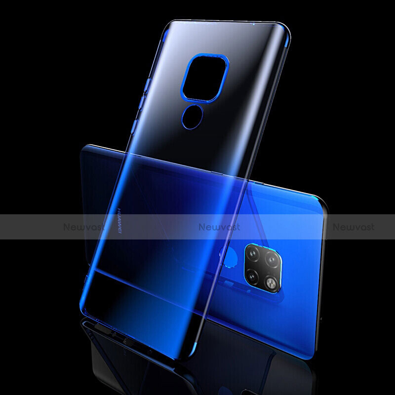 Ultra-thin Transparent TPU Soft Case Cover S08 for Huawei Mate 20 X 5G Blue