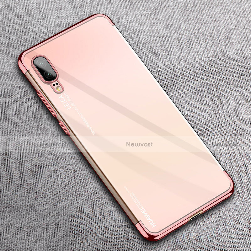Ultra-thin Transparent TPU Soft Case Cover S08 for Huawei P20 Rose Gold