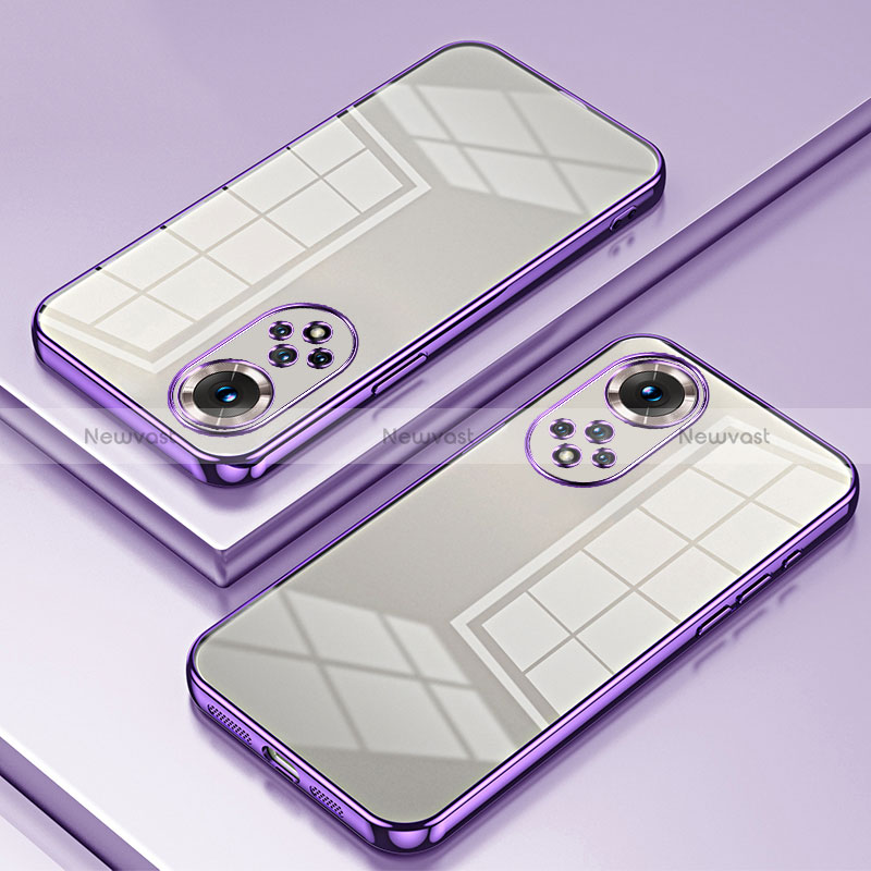 Ultra-thin Transparent TPU Soft Case Cover SY1 for Huawei Honor 50 5G Purple