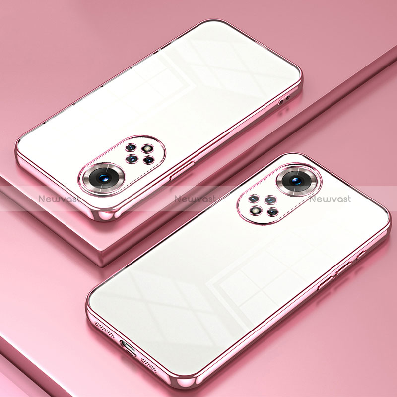 Ultra-thin Transparent TPU Soft Case Cover SY1 for Huawei Honor 50 Pro 5G Rose Gold