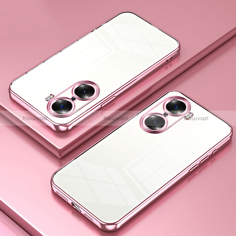 Ultra-thin Transparent TPU Soft Case Cover SY1 for Huawei Honor 60 5G Rose Gold