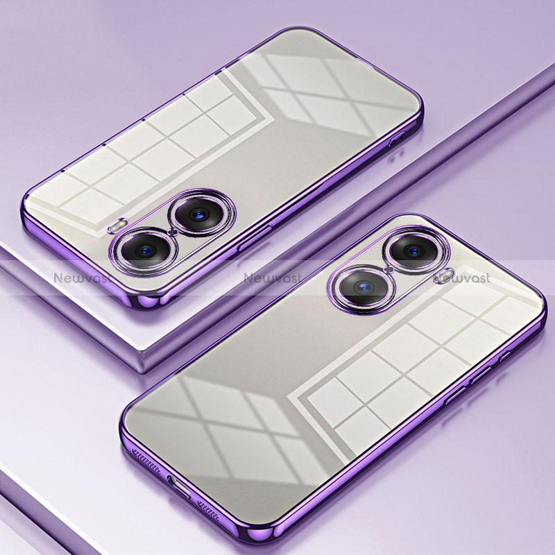 Ultra-thin Transparent TPU Soft Case Cover SY1 for Huawei Honor 60 Pro 5G Purple