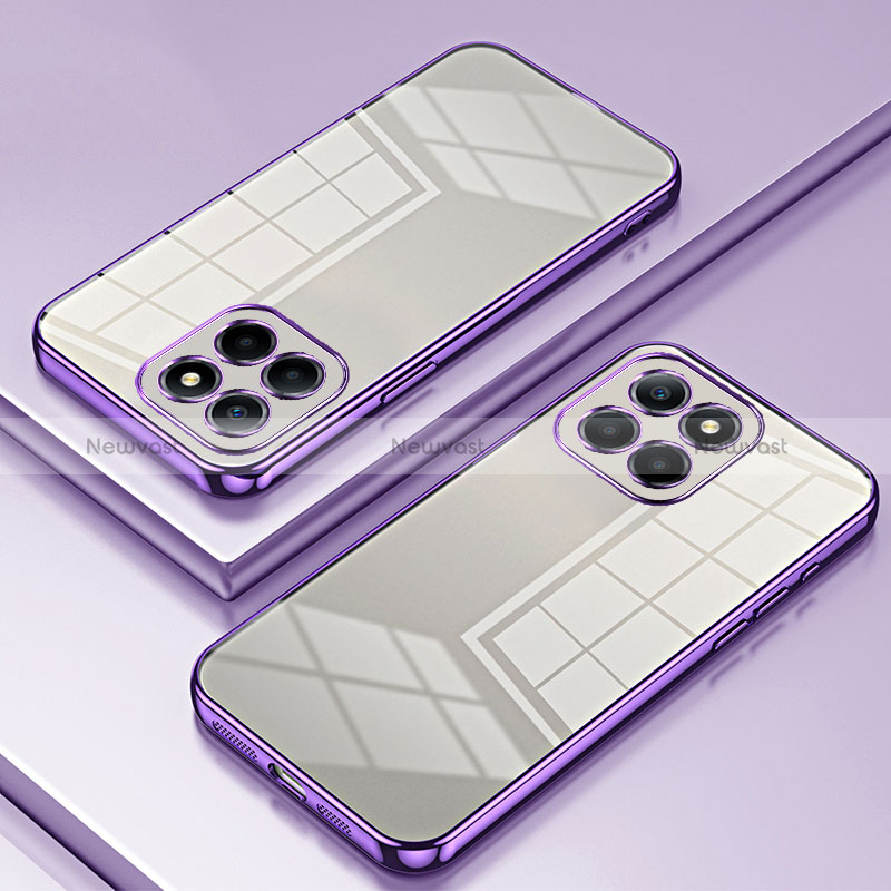 Ultra-thin Transparent TPU Soft Case Cover SY1 for Huawei Honor 70 Lite 5G Purple