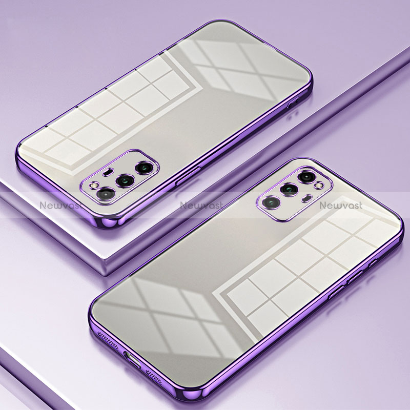 Ultra-thin Transparent TPU Soft Case Cover SY1 for Huawei Honor V30 Pro 5G Purple