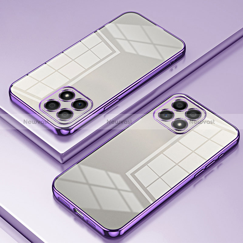 Ultra-thin Transparent TPU Soft Case Cover SY1 for Huawei Honor X30i Purple