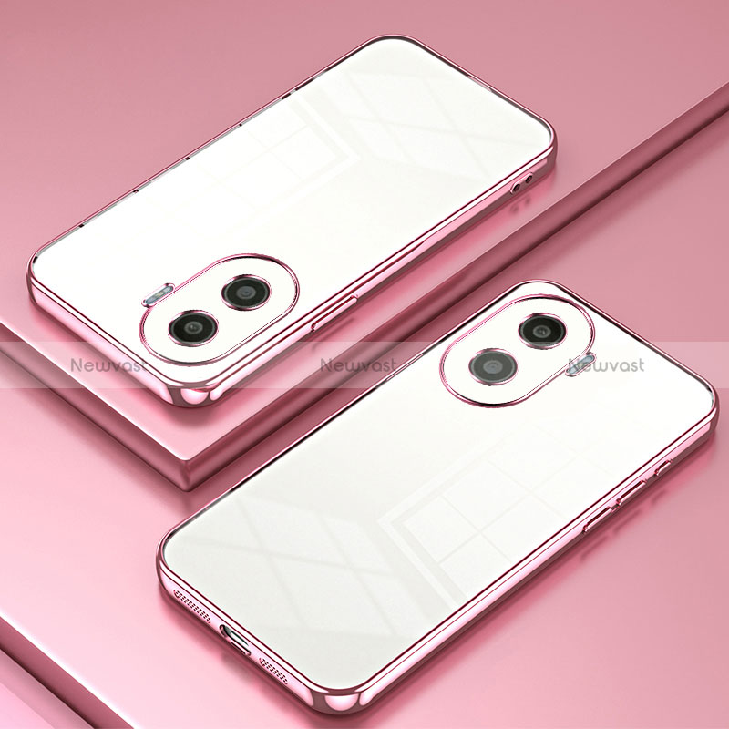 Ultra-thin Transparent TPU Soft Case Cover SY1 for Huawei Honor X40i 5G Rose Gold