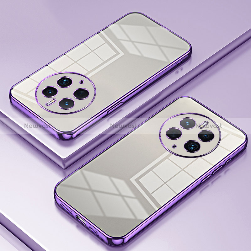 Ultra-thin Transparent TPU Soft Case Cover SY1 for Huawei Mate 50 Pro Purple