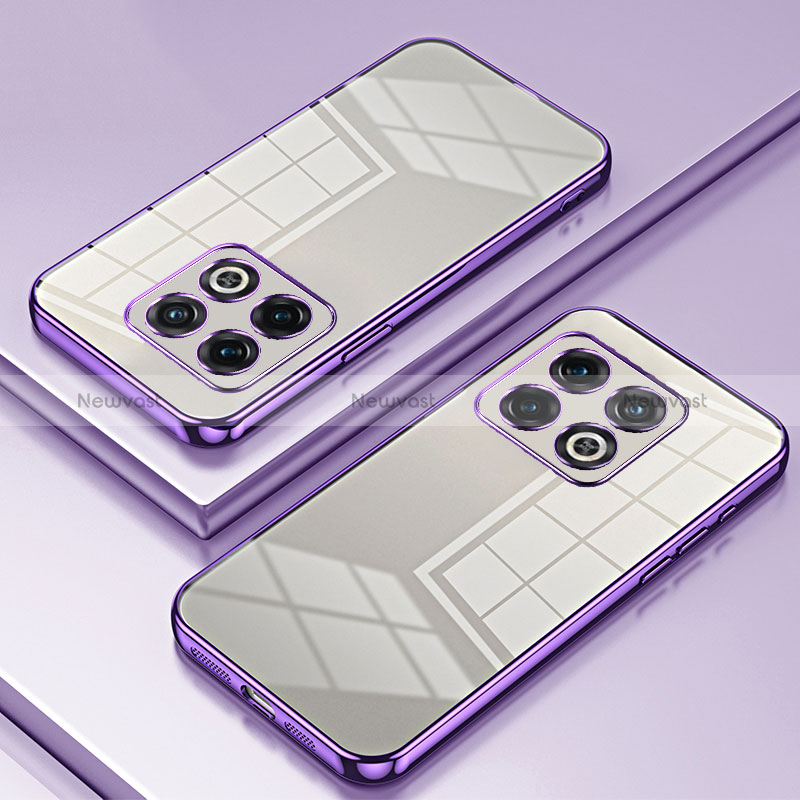 Ultra-thin Transparent TPU Soft Case Cover SY1 for OnePlus 10 Pro 5G Purple