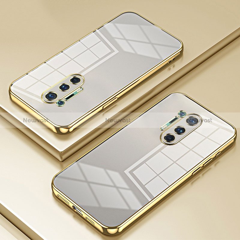 Ultra-thin Transparent TPU Soft Case Cover SY1 for OnePlus 8 Pro Gold