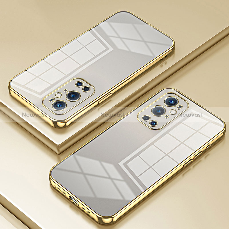 Ultra-thin Transparent TPU Soft Case Cover SY1 for OnePlus 9 Pro 5G Gold