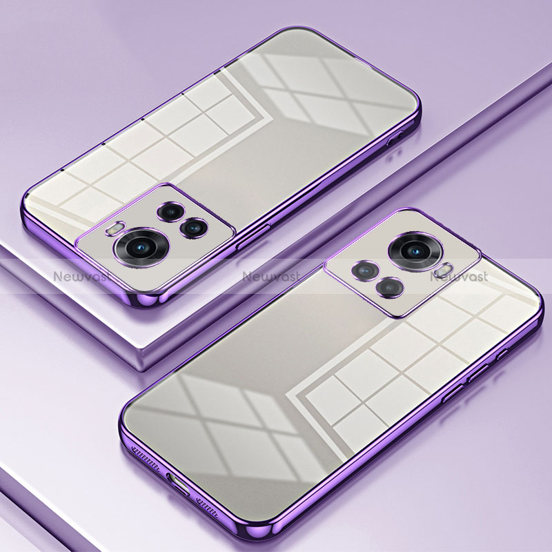 Ultra-thin Transparent TPU Soft Case Cover SY1 for OnePlus Ace 5G Purple