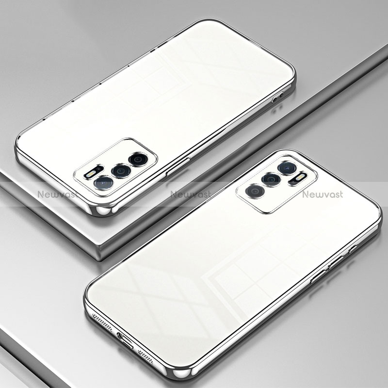 Ultra-thin Transparent TPU Soft Case Cover SY1 for Oppo A16 Silver