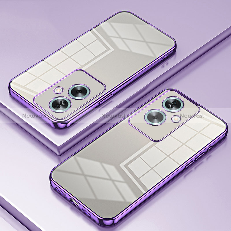 Ultra-thin Transparent TPU Soft Case Cover SY1 for Oppo A2 5G Purple