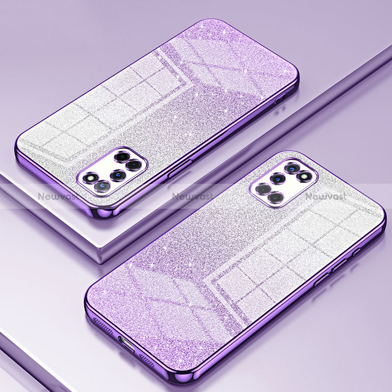 Ultra-thin Transparent TPU Soft Case Cover SY1 for Oppo A52 Purple