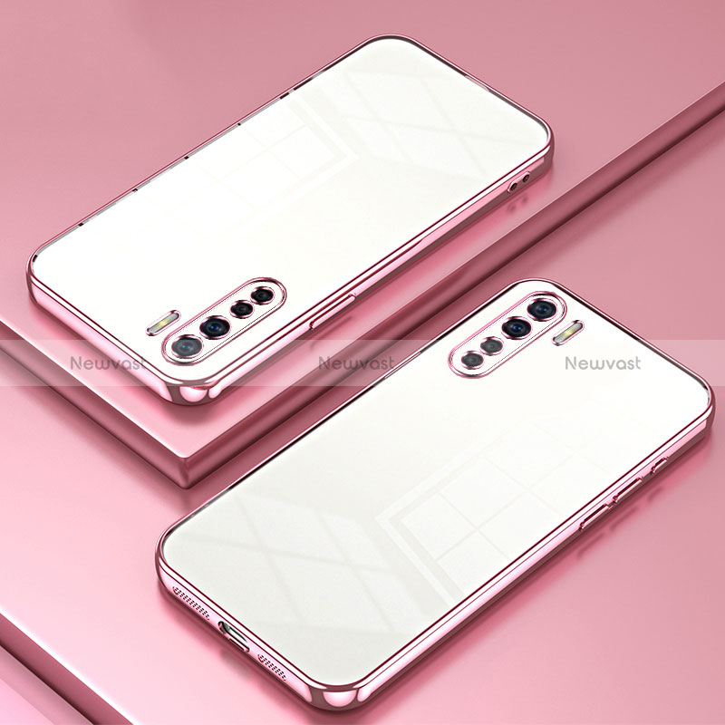 Ultra-thin Transparent TPU Soft Case Cover SY1 for Oppo A91 Rose Gold