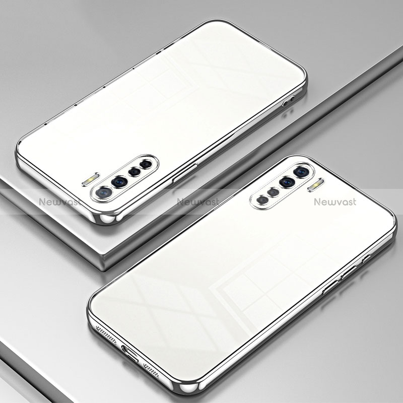 Ultra-thin Transparent TPU Soft Case Cover SY1 for Oppo A91 Silver