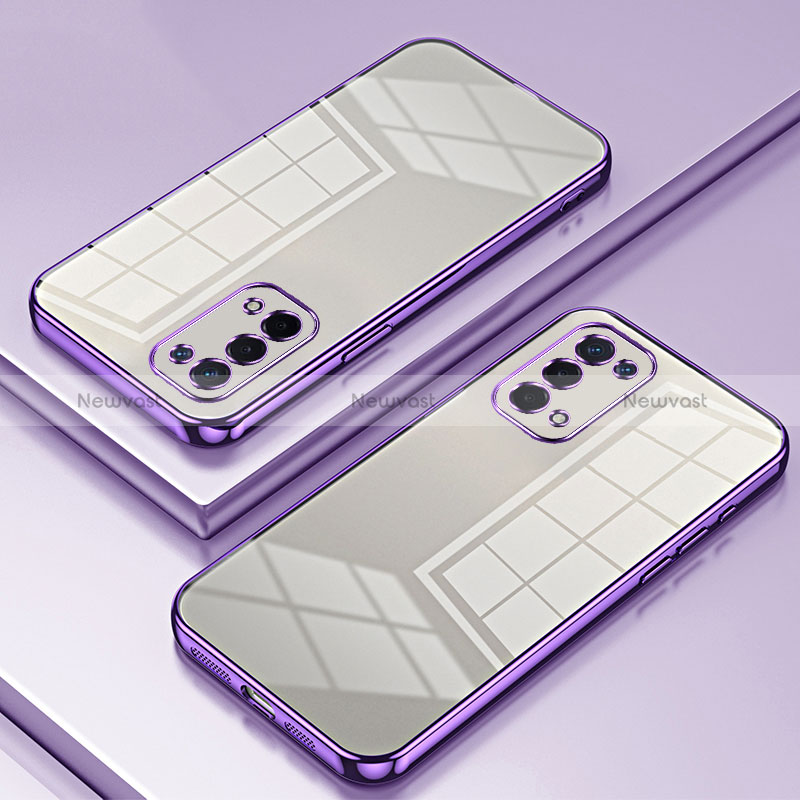 Ultra-thin Transparent TPU Soft Case Cover SY1 for Oppo A93 5G Purple