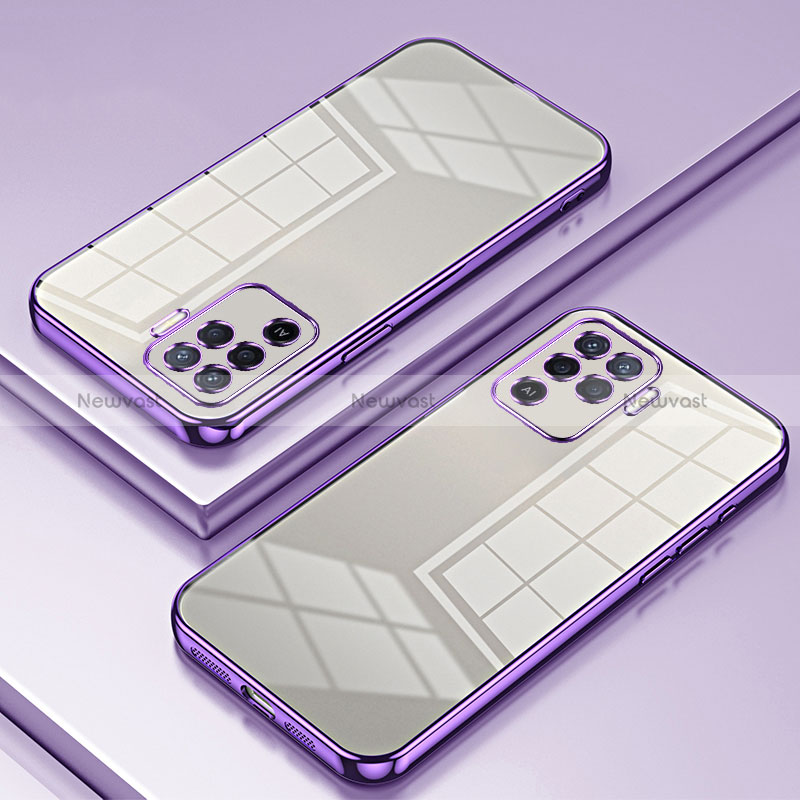 Ultra-thin Transparent TPU Soft Case Cover SY1 for Oppo A94 4G Purple