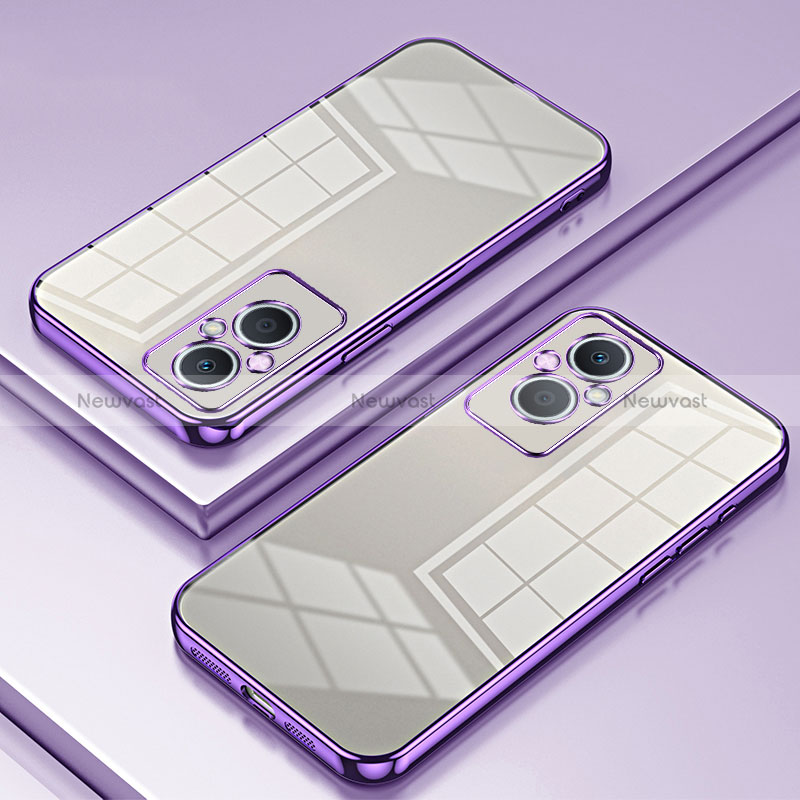 Ultra-thin Transparent TPU Soft Case Cover SY1 for Oppo A96 5G Purple
