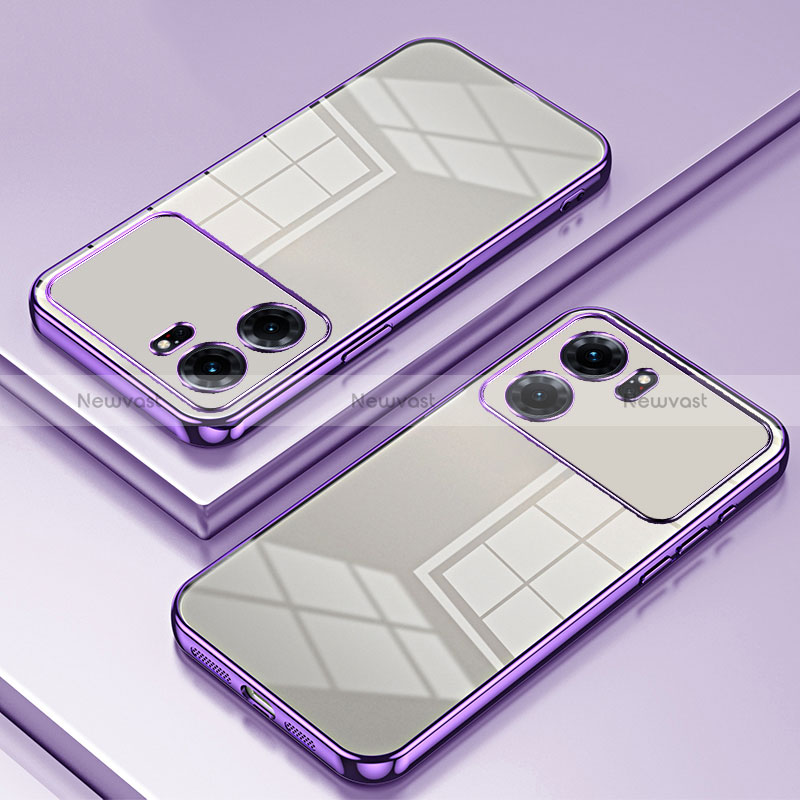 Ultra-thin Transparent TPU Soft Case Cover SY1 for Oppo K10 5G Purple