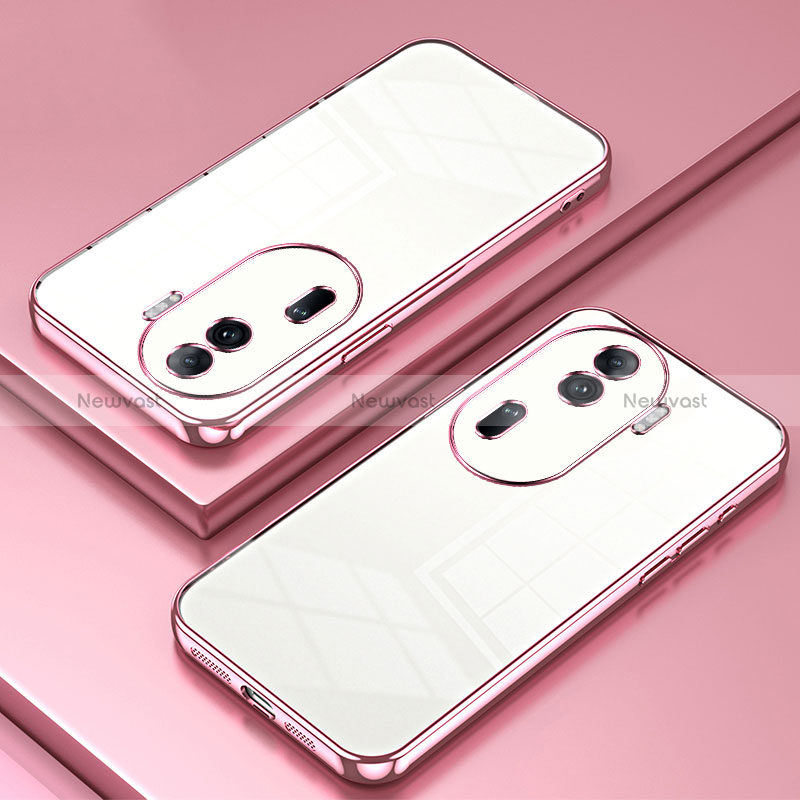 Ultra-thin Transparent TPU Soft Case Cover SY1 for Oppo Reno11 Pro 5G Rose Gold