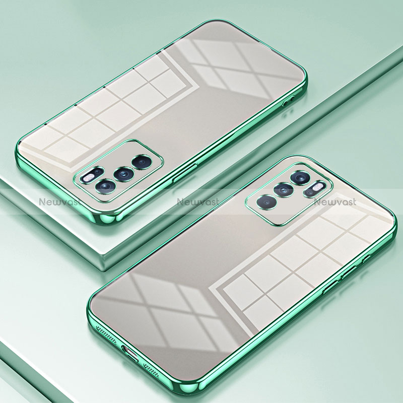 Ultra-thin Transparent TPU Soft Case Cover SY1 for Oppo Reno6 Pro 5G Green