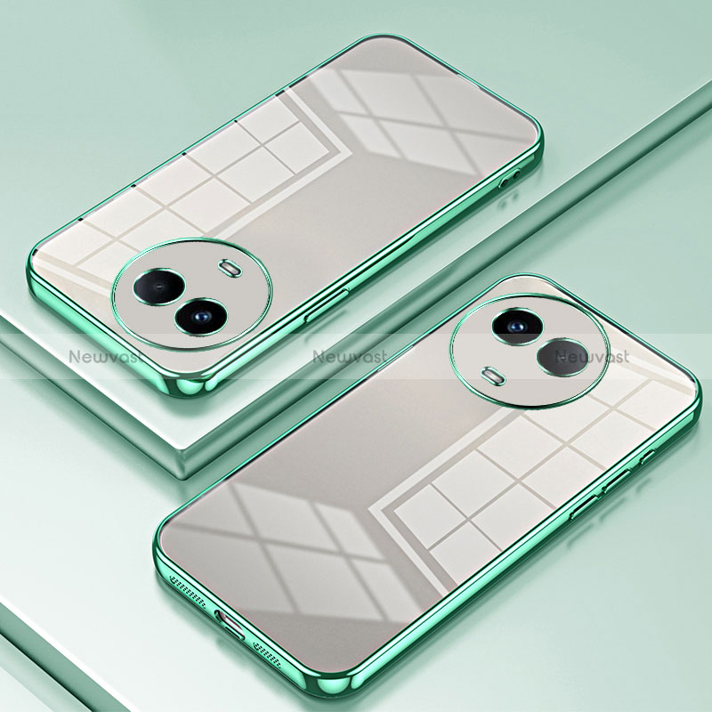 Ultra-thin Transparent TPU Soft Case Cover SY1 for Realme V50 5G Green