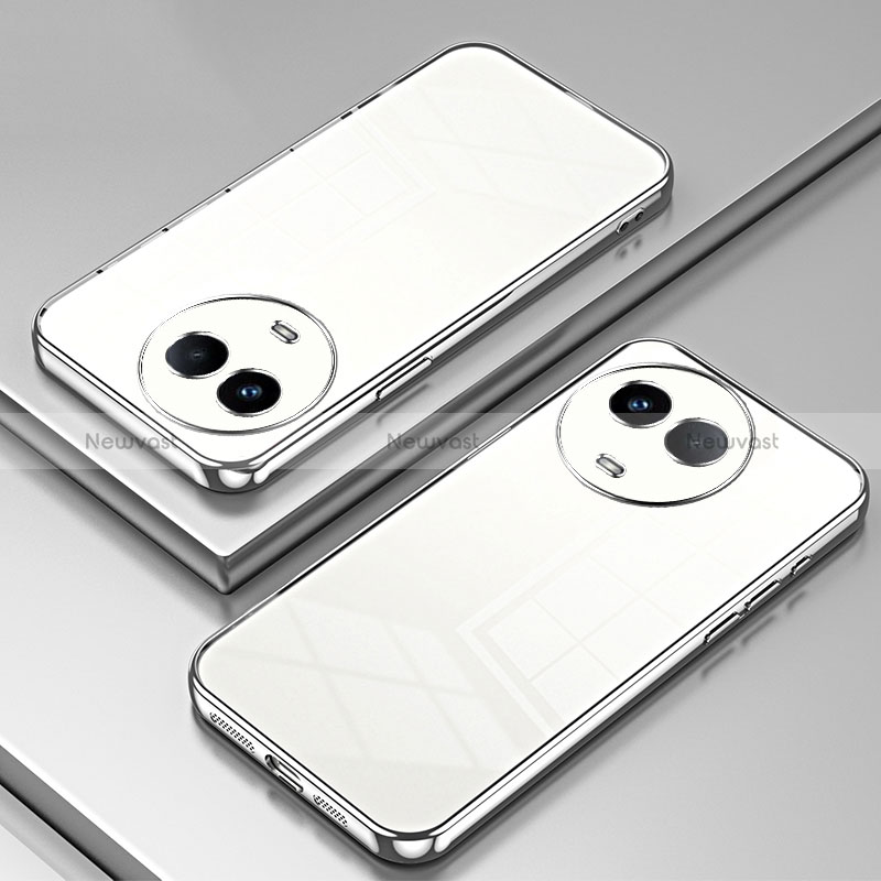 Ultra-thin Transparent TPU Soft Case Cover SY1 for Realme V50 5G Silver